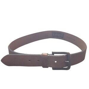 Levis Men Brown Genuine Leather Belt Size 34 Single Prong Buckle Casual 1.5in